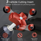 PVC Pipe Reamer 1/2 Inch Head, PVC Fitting Saver with 3 Carbide Insert,Socket Saver Plumbing Tool Plastic Pipe Fitting Reamer for Schedule 40 CPVC ABS Socket Hub,Fit Standard 1/2" Drills