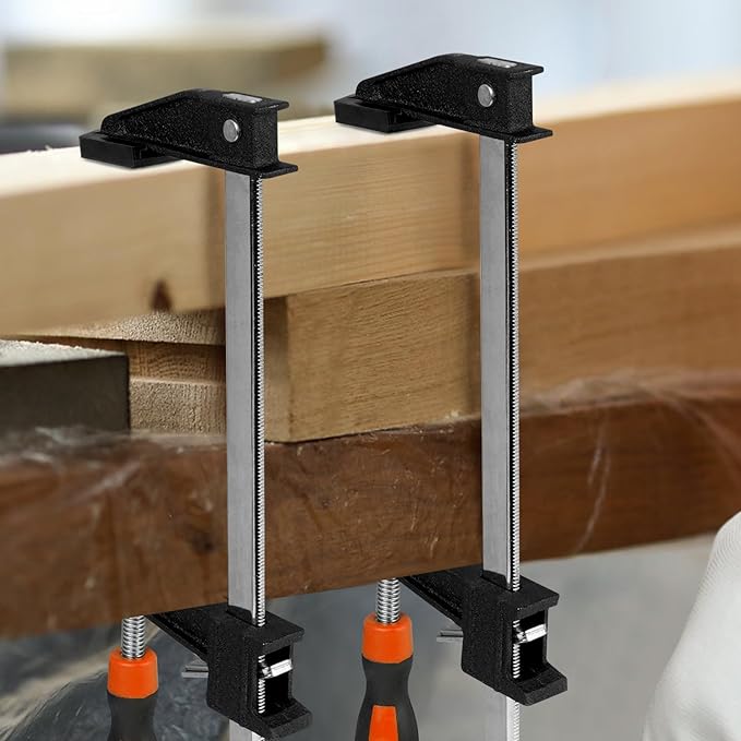 4-Pack 36 inch Bar Clamps, Long Wood Clamps Heavy Duty, Force 600 Lbs, Adjustable & Quick Release, 2.5 inch Throat Depth with Plastic Handle