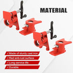 3/4" Wood Gluing Pipe Clamp Set with Unique Foot Design Red Heavy Duty Bar Clamps Cast Iron Quick Release Pipe Clamp Tools for Woodworking (8pc, 3/4" with foot)