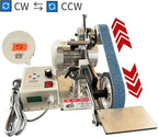 Belt Sander, 30 x 1-Inch VariableVariable Speed Belt Polisher with VFD, 110V 550W Electric Grinding Machine with 2 Grinding Moulds & 3 PCS Sanding Belts for Metalworking, Knife Making