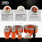 BGTEC Diamond Hole Saw Kit - 8PCS 25/35/50/75/100mm Core Bit + 20mm Finger Bit + 50mm Chamfer Bit + SDS Adapter for Porcelain Tile, Ceramic, Marble, Granite