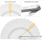 Stainless Steel Feeler Gauge 32-Blade 0.04-0.88 mm (0.0015-0.035 Inch) Precision Gap Measuring Tool for Valve Adjustment, Spark Plug Gap, Dual Marked Metric and Imperial Measuring Tools