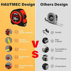 HAUTMEC 25FT Tape Measure 6 Pack Bulk with Magnetic Hook & Fractions - Professional Measuring Tape for Construction, Carpentry, DIY,HTMEM25001