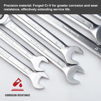 12pcs Ratchet Combination Wrench Set Metric And Standard, Ratcheting Wrench Set with Organizer Box, 12 Point Wrench Se t, Cr-V Constructed, 90-Teeth, Metric 8mm-19mm