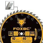 FOXBC 10 Inch Ultimate General Purpose Table Saw Blade, 40-Tooth Wood Cutting, 5/8-Inch Arbor