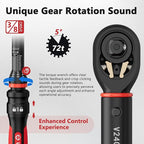 Torque Wrench 3/8-Inch Drive, 10-100 Ft-Lb/13.6-135.5Nm Click Adjustment Torque Wrench with 3/8" to 1/2" Adapter, 125mm Extension Bar Motorcycle, Car & Small Machinery Maintenance
