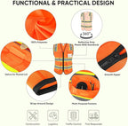 TICONN Reflective Safety Vest High Visibility Class II Mesh Vest for Women & Men Meets ANSI Standards