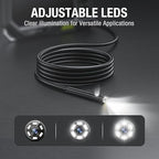 Dual Lens Endoscope with 5" Monitor, Teslong NTS500 Industrial Waterproof Borescope Inspection Camera with 0.21in Front & Side-View Double Lens with 9.8FT Probe, 5-Inch IPS LCD Screen & Case