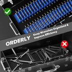 40PCS Magnetic Wrench Organizer Holder - Wrench Tool Organizers for Tool Drawer Storage, Wrenchs Storage Set with Metric & SAE Label, Organization Tool Gift for Professional Mechanics Men, Blue