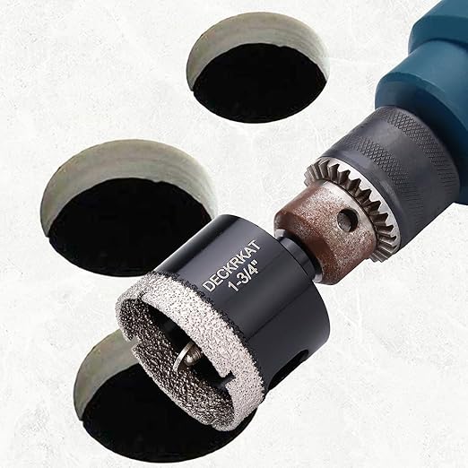 1-3/4 Inch Diamond Hole-Saw Bits with Pilot Drill Bit - 2pc 1-3/4" Diamond Tipped Tile Hole Saws with Guiding Bit Accurate Drilling for Porcelain Tile Ceramic Pottery Granite Stone Glass Bottles 45mm