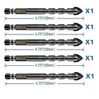 5 Pcs 5/8" Masonry Concrete Drill Bit Set for Tile Brick Glass Plastic Wood, Cross Tungsten Carbide Tip, Hex Shank, Work with Ceramic Porcelain Tile Wall Mirror Paver,5/8 Inch Drill Bits, 16mm