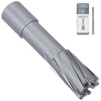 KEENTECH Carbide-Tipped Annular Cutter, 13/16" Diameter x 2" Depth, 3/4" Weldon Shank (2 Flat), High Speed Cutting TCT Mag Drill Bit with Pilot Pin for Harder Material, Stainless Steel, Cast Iron