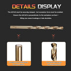 Drill Bit, #6 Cutting Diameter, 4341 HSS Gold Finish 135° Cutting Angle Number Jobber Bits - (Applications: for Drilling Soft Metal Plastic Wood), 10-Pieces