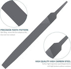 2P 6-inch Flat Medium Cut File Double Cut Teeth High Carbon Steel Hand File Single Cut Hardened Without Handle Ideal for Wood, Metal, Plastic