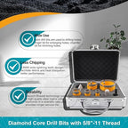 Tile Hole Saw Kit 8pcs - Diamond Core Drill Bits Set (19/25/35/50/75mm) & SDS Adapter for Tile Porcelain Ceramic Marble Granite with 20mm Diamond Finger Bit and 50mm Chamfer Bit Trimming Holes