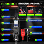 2025 Autel PowerScan PS100 Power Circuit Probe Tester, 12-24V Automotive Electrical Open/Short Breaker Finder, Component Activation Test Tool, AC/DC Trailer Relay Fuse Test, 40FT Cable, for 99% Cars