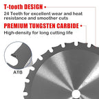 6-1/2" Circular Saw Blade, TCT Metal Cutting Saw Blades with 24T & 5/8" Arbor, Professional for Iron Steel Aluminum Stainless Steel Ferrous Metals