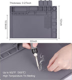 Premium Heat Resistant 932°F Magnetic Soldering Mat, 17.3'' x 11.8'' Electronics Repair Work Mat for Soldering, Electronics Computer Cellphone Repair, BGA Soldering Gun Iron Workbench Protection