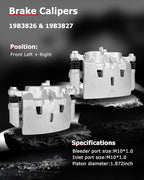 cciyu Front Left & Right Brake Calipers Assembly w/Bracket 19B3826 19B3827 2009 2010 2011 2012 2013 2014 2015 For Honda For Pilot