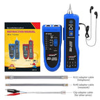 NOYAFA Network Cable Tester, RJ11 RJ45 Network Tester for Telephone, Ethernet, Video, Tone Generator, Metal, Ethernet Cable Tester Cable Toner with Earphone Flashlight