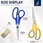 Scissors Bulk Set of 32-Pack, 8" All Purpose Multipurpose Sharp Sewing Craft Fabric Scissors for Office Home High/Middle School Student Office Teacher Art Supplies, Right/Left Handed
