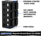 AIRTOON Magnetic Aerosol Spray Can Holder, Magnetic Bottle Holder for Garage, Workspace and Home, Black