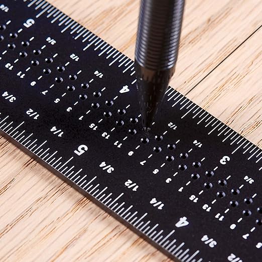 Precision Square Ruler for Measuring and Marking - Aluminum Steel Framing Tool for Professional Carpentry Use (4 Inch)