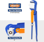 Swedish Pattern Type A pipe Wrench: Size 2" with 67 mm Max Jaw Opening, 15 inch x 90 Degree Angle Corner Pipework, Red Lacquered Finish