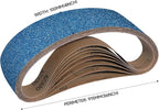 10-Piece 4 x 36 Inch Zirconia Sanding Belts 40-400 Grit, Heavy Duty Long-lasting Sanding Bands for Belt Sander, Rust Paint Removal, Wood Metal Grinding and Finishing