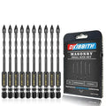 10 Pcs 5/32" Masonry Concrete Drill Bit Set for Tile Brick Glass Plastic Wood, Cross Tungsten Carbide Tip, Hex Shank, Work with Ceramic Porcelain Tile Wall Mirror Paver, 5/32 Inch Drill Bits,4mm