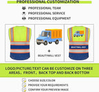BeautyWill Custom Logo 10/20 Pack Safety Vest Class2 High Visibility Vest with Pockets Breathable Construction Vest Bulk