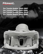 cciyu Front Left Brake Caliper Assembly w/Bracket 19B2714 2005-2007 For Toyota For Avalon,2005-2006 For Toyota For Camry,2004-2010 For Toyota For Sienna,2004-2008 For Toyota For Solara
