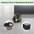 Leveling Casters Wheels, Heavy Duty Casters Wheels with Ratchet Arm 6600 LBS, Green Retractable Casters Set of 4, Nylon Wheels & Leveling Feet, Suitable for Equipment, Machine
