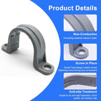 1/2 Inch PVC Pipe Strap, 2-Holes Conduit Pipe Clamps Plastic Pipe Supports (Grey,20 Pcs)