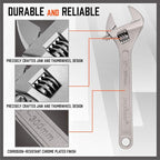 HORUSDY 4-Piece Adjustable Wrench Set, CR-V Steel, Adjustable Wrenches Set(6-inch, 8-inch, 10-inch, 12-inch)