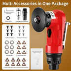 2 in 1 Pneumatic Chamfering Tool- Mini Air Chamfer Tool with Multi-Angle Chamfering Kit,45 Arc Corner Deburring Beveling Chamfer Machine for Metal, Acrylic,Woodworking (Red)