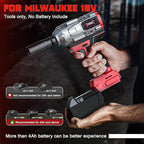 Cordless Impact Wrench 1/2 inch for Milwaukee 18V Battery, 900FT-LBS(1200N.m) Brushless Electric Impact Gun for Car Home, High Torque Power Impact Driver with 6Pcs Sockets & Storage Case (No Battery)