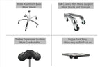 Saddle Tilting Stool Rolling Chair with Thicker Seat Swivel Ergonomic Height Adjustable Footrest Wheels for Beauty Spa Salon Dental Medical Clinic Kitchen Home Office Shop Bar Black