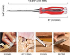 HAUTMEC 1/4" Wood Chisel – High-Impact Drop-Forged CRV Steel, Fully Polished Beveled Edge Blades, Heavy-Duty Strike Cap & Extended Anti-Skid Handle – HT0359