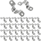 Hordion 30Pcs 3/4" Two Hole Strap U Bracket, M20 Rigid Pipe Strap Stainless Steel Conduit Clamp for Fixing Pipe