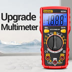 Digital Multimeter Tester, Volt Meter Measures AC/DC Current/Voltage NCV Diode and Continuity Resistance Frequency for Household Outlet, Automotive Battery Test (Red)