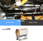Butt Joint Band Clamps,Exhaust Muffler Clamp Exhaust Pipe Clamps Sleeve Stainless Steel (4, 1.5'')