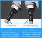 3/4” Diamond Hole Saw with Slots 20mm Vacuum Brazed Tile Hole Saw for Porcelain Granite Brick Concrete with 5/8-11 Thread to 3/8” Hex Shank Adapter Fit Both Angle Grinders & Electric Drills
