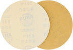 Dura-Gold Premium 150 Grit 6" Gold Sandpaper Discs, No Hole Pattern Dustless, Box of 50, Hook & Loop Backing for DA Sander, Finishing Coarse Sanding Abrasive Automotive Paint, Woodworking Wood, Metal
