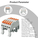 5Pcs DIN Terminal Blocks, 5 Conductor Compact Wire Conductor Splicing Connectors, KV223 Lever Wire Connectors for AWG 28-12, 600V 32A