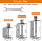 304 Stainless Steel C Clamp,3 3/8 Inch Tiger Clamp Woodworking Clamp Heavy Duty C Clamps for Woodworking, Welding and Construction,Features Stable Wide Jaws and Protective Pads(2 Pcs)