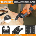 55 PCS Oscillating Saw Blades, Professional Universal Titanium Oscillating Tool Blade for Metal Nails, Wood and Plastic, Multi Tool Blades Kits Fit Dewalt Milwaukee Ryobi Rockwell Fein