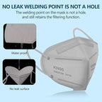 50PCS KN95 Face Masks Breathable Disposable Mask 5 Layer Cup Dust Safety Filter Efficiency≥95% with Elastic Ear Loops and Nose Bridge Clip(Grey)