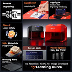 AlgoLaser 5W Laser Engraver Machine: Portable & Smart with 3.5" Touch Screen, Hand Drawing/Wireless/SD Card/Offline Engraving, AlgoOS 2.0 Self Developed System for Wood, Acrylic, Leather