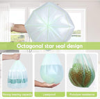 8 Gallon Trash Bags Medium Garbage Bags, Extra Strong Trash-Can-Liner for Bathroom Kitchen Office (120 Counts, 30 Liter, Green)